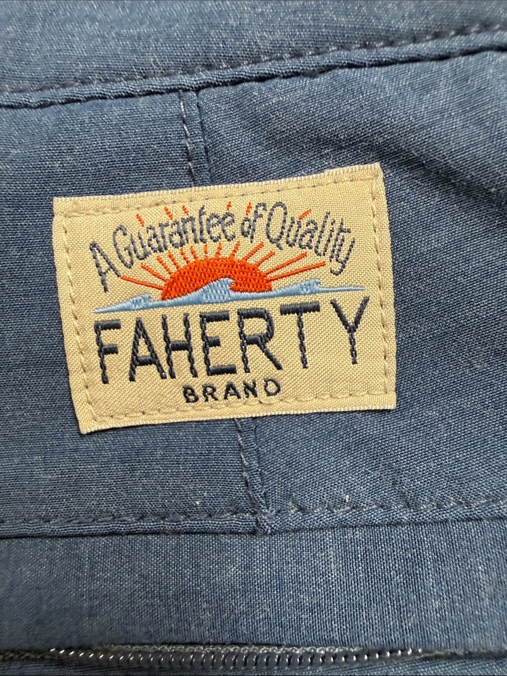 Faherty Sky Blue Flat-Front Men's Shorts - Picture 2 of 4